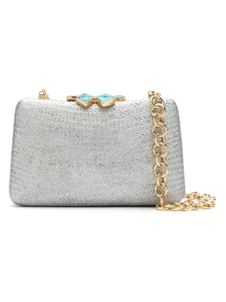 Serpui Straw Clutch - Metallic