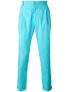 Etro - High Waisted Trousers - Men - Cotton/spandex/elastane - 46, Blue, Cotton/spandex/elastane