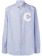 Corelate Embroidered C Striped Shirt - Blue