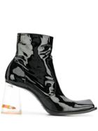Maison Margiela Square Toe Patent Boots - Black