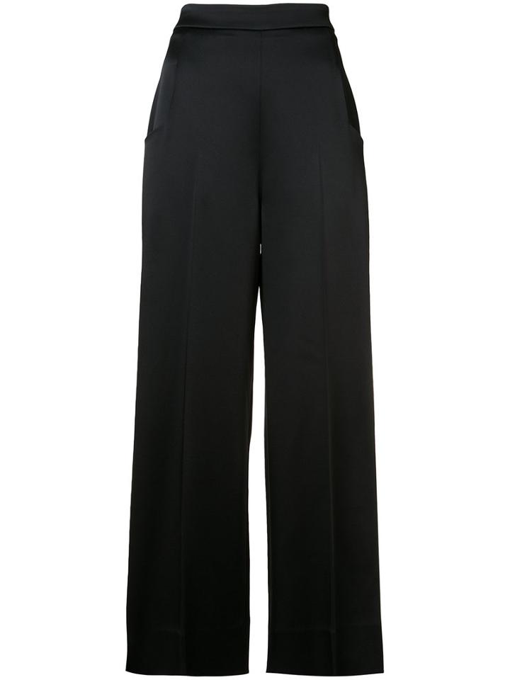 Roland Mouret Wide-legged Trousers, Women's, Size: 40, Black, Viscose/acetate/spandex/elastane/polyurethane