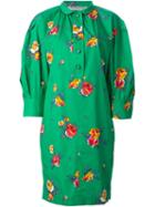 Yves Saint Laurent Vintage Floral Print Shirt Dress, Women's, Size: 38, Green