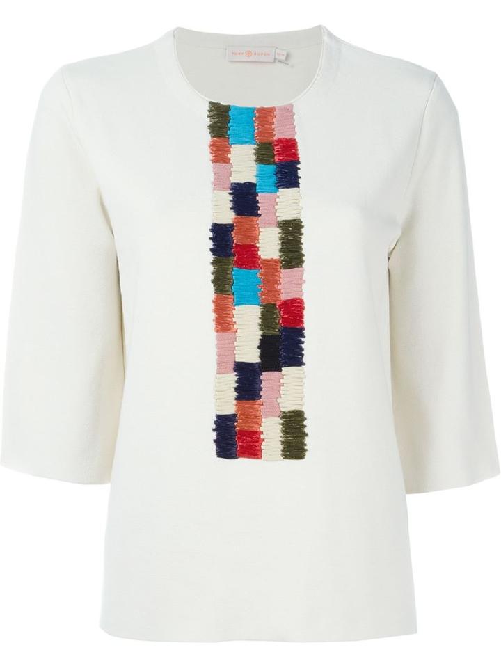 Tory Burch Woven Detail Knit Top