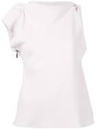 Maticevski - High Neck One-shoulder Blouse - Women - Polyester - 10, Pink/purple, Polyester
