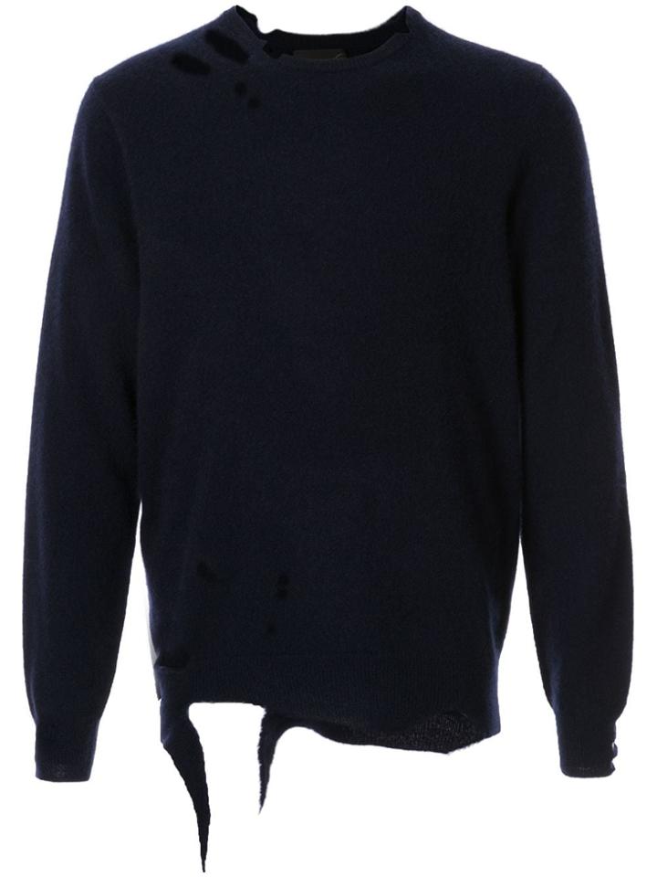 Kolor Ripped Knit Jumper - Blue