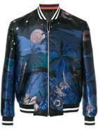 Paul Smith Luna Hawaiian Jacquard Bomber Jacket - Blue