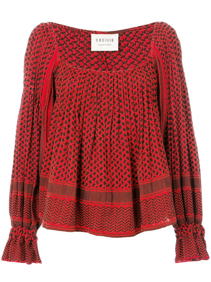 Cecilie Copenhagen Printed Pleat Blouse - Unavailable