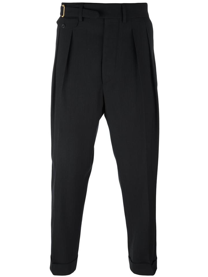 Wooster + Lardini Cropped Trousers, Men's, Size: 46, Blue, Wool