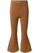 Stella Mccartney Cropped Strong Line Trousers, Women's, Size: 36, Brown, Polyamide/spandex/elastane/wool
