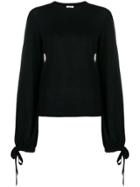 P.a.r.o.s.h. Tie Sleeve Lightweight Sweater - Black