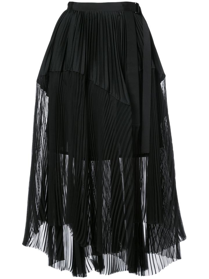 Sacai Layered Pleated Skirt - Black