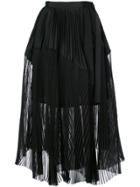 Sacai Layered Pleated Skirt - Black