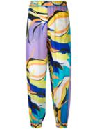 Emilio Pucci - Abstract Print Cropped Trousers - Women - Silk - 42, Silk