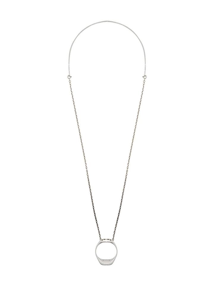 Maison Margiela Perforated Ring Pendant Necklace - Metallic