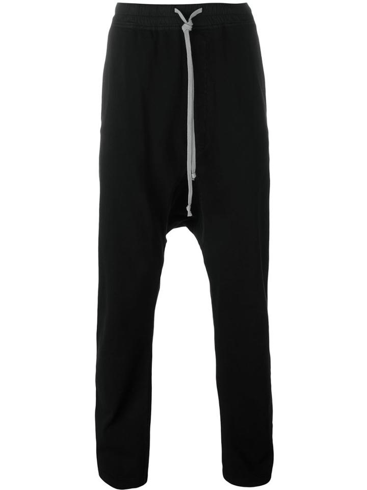Rick Owens Drkshdw Drop Crotch Trousers, Men's, Size: Large, Black, Cotton