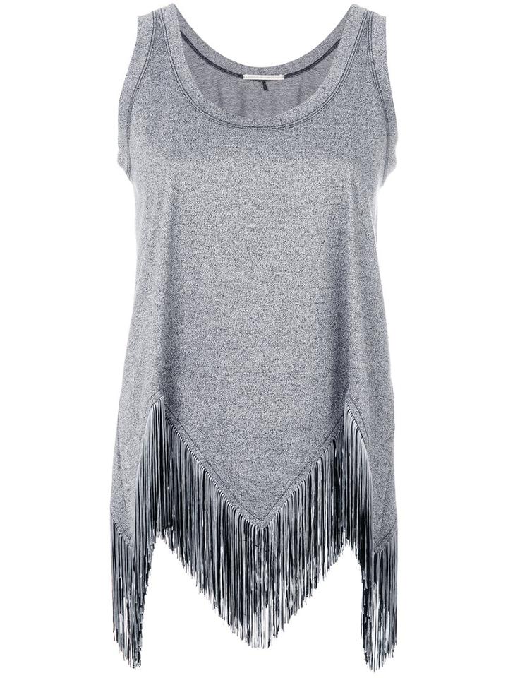 Marco De Vincenzo - Fringe Sleeveless Top - Women - Cotton/acetate - 38, Grey, Cotton/acetate