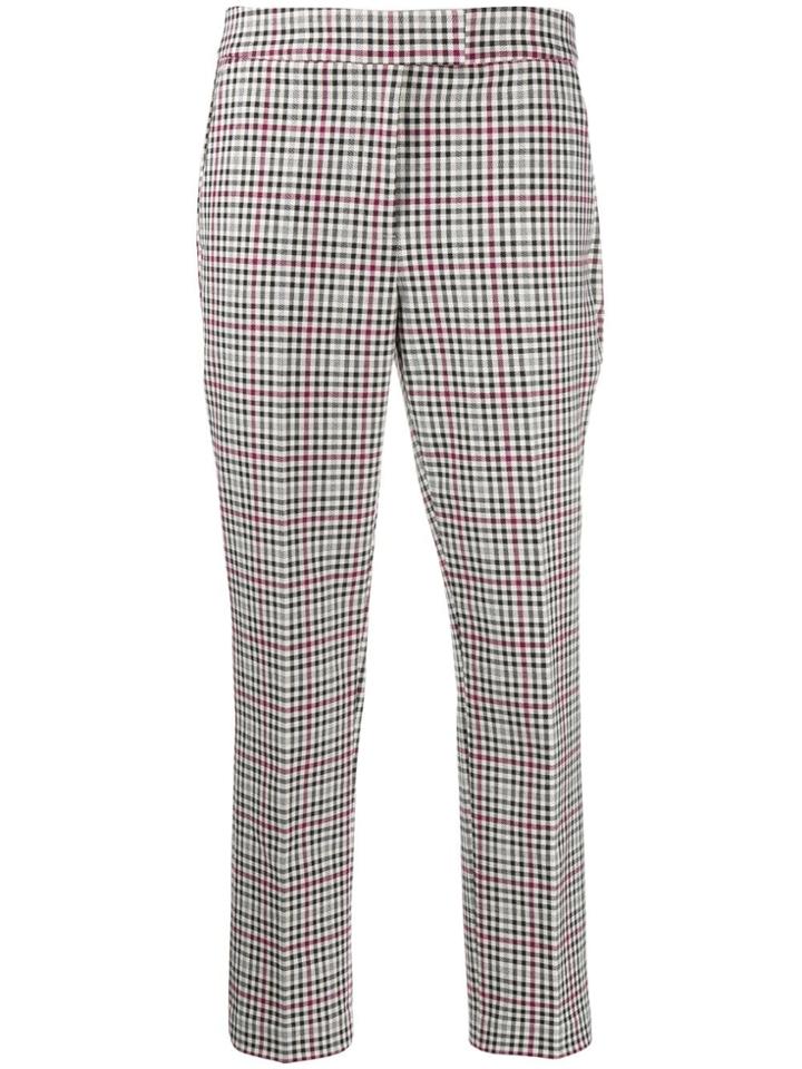 Michael Michael Kors Glen Checkered Twill Cropped Trousers - Black