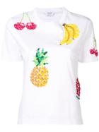 Thom Browne Allover Fruit Embroidery Relaxed Tee - White