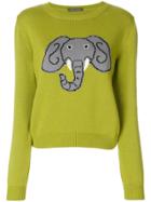 Alberta Ferretti Elephant Intarsia Jumper - Green