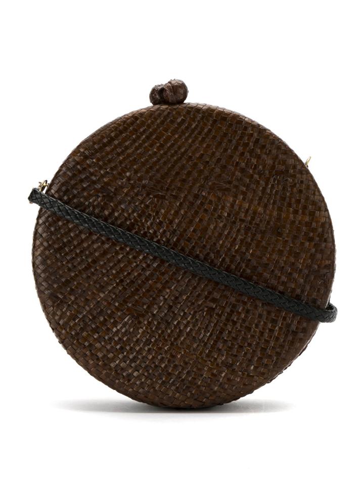 Serpui Straw 'maggie' Clutch - Brown