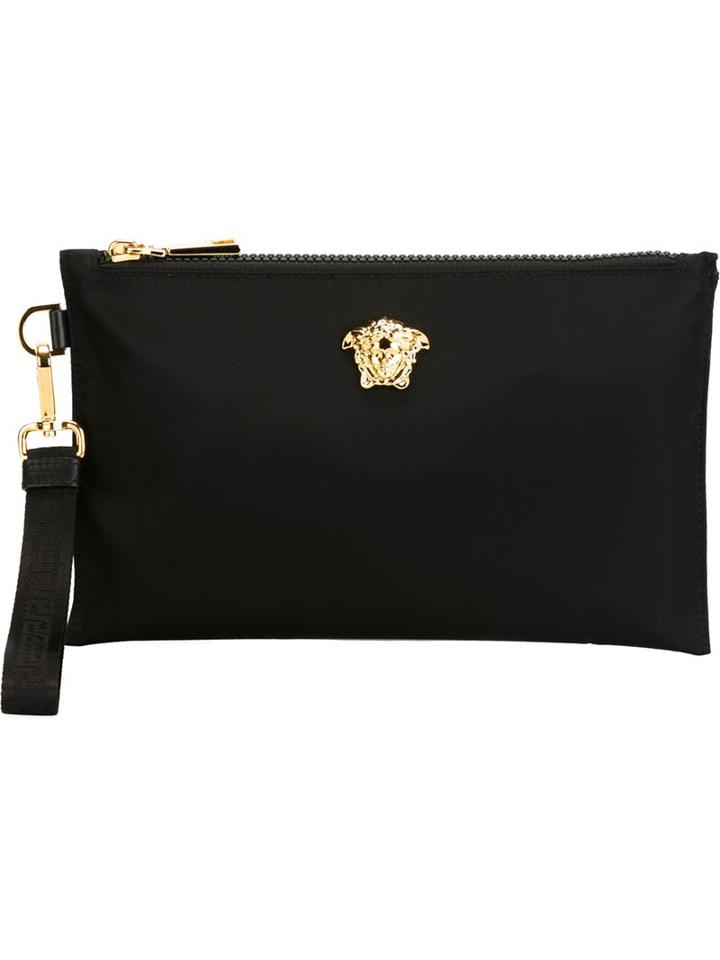 Versace Medusa Clutch, Men's, Black, Nylon