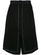 Osklen Stitched Midi Skirt - Black