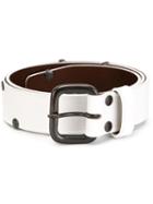 Maison Margiela Buckle Belt, Men's, Size: 80, White, Calf Leather/brass