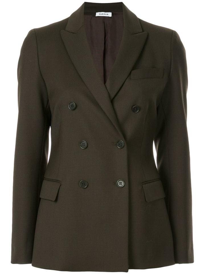 P.a.r.o.s.h. Double-breasted Fitted Blazer - Brown