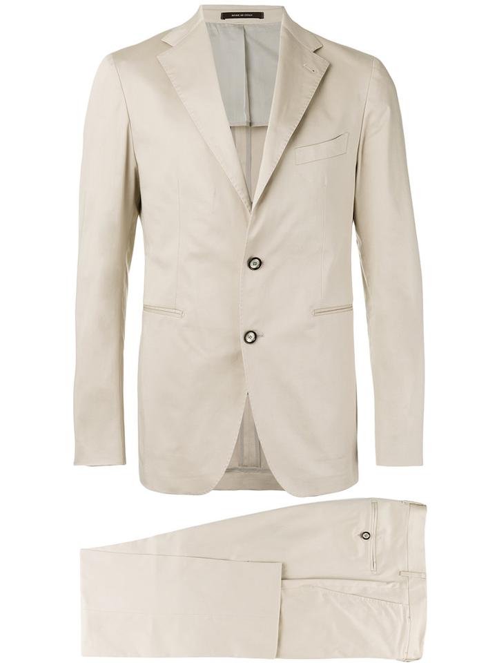 Tagliatore - Welt Pockets Two-piece Suit - Men - Cotton/spandex/elastane/cupro - 46, Nude/neutrals, Cotton/spandex/elastane/cupro