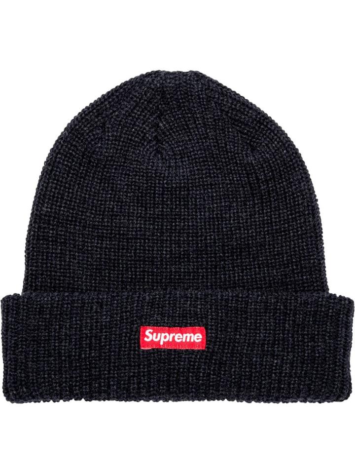 Supreme Ribbed Knitted Beanie - Blue