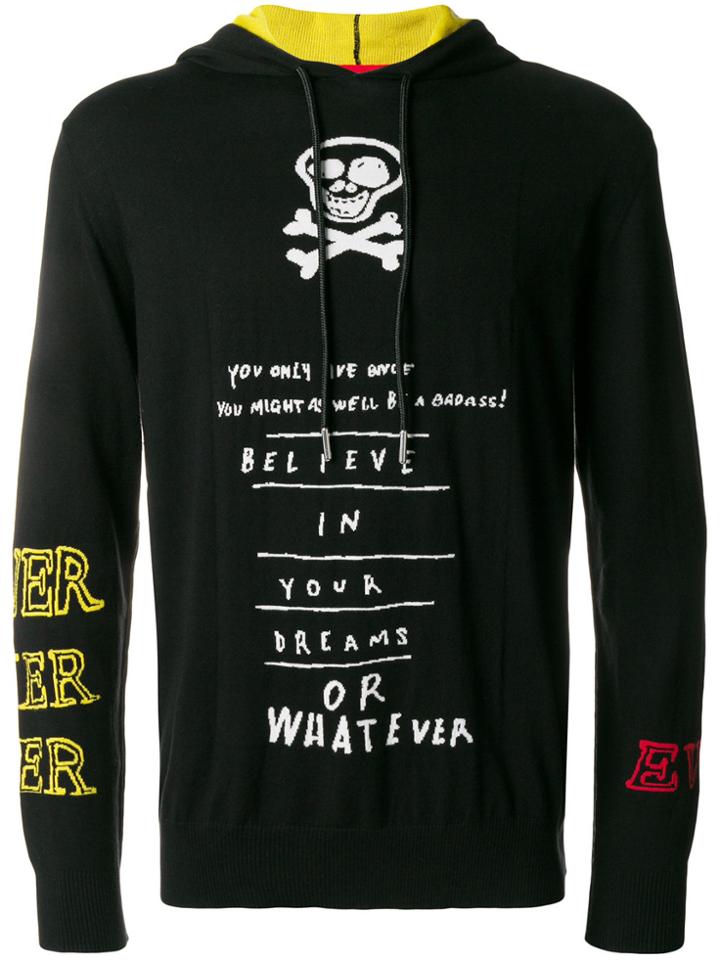 Diesel Colour-block Slogan Hoodie - Black