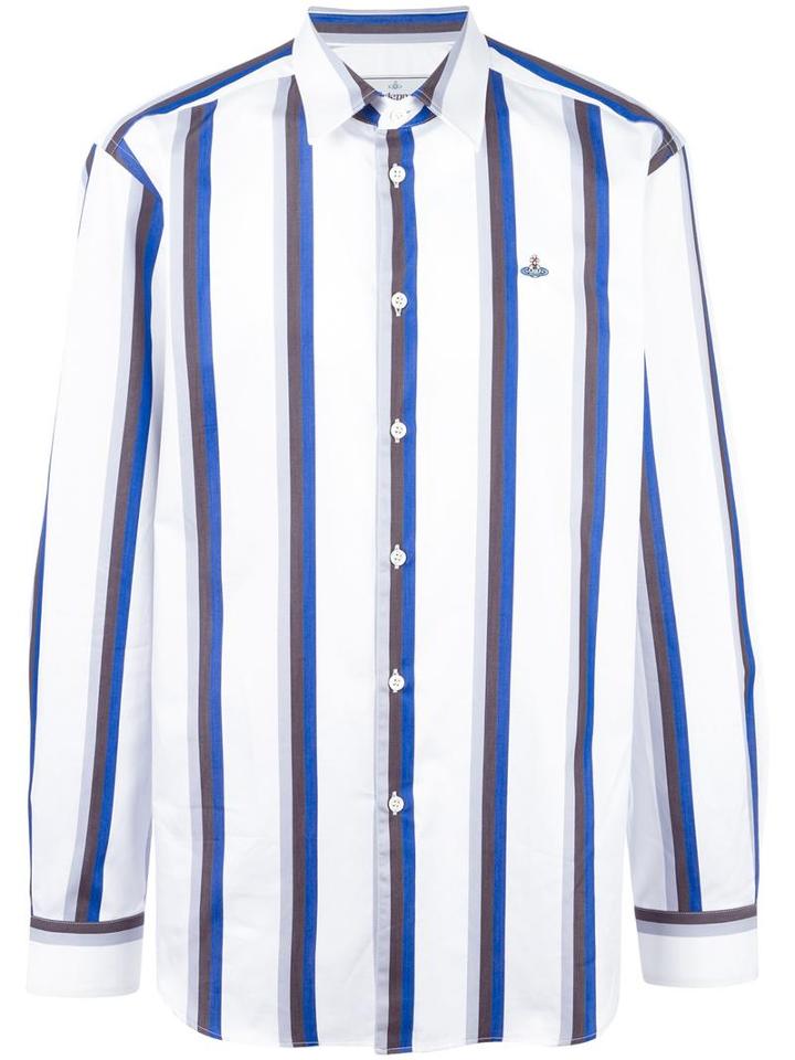 Vivienne Westwood Man Striped Shirt, Men's, Size: 46, White, Cotton