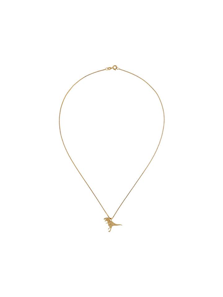 Malaika Raiss Dinolove T Rex Shout Out Necklace - Metallic