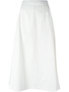 T By Alexander Wang A-line Midi Skirt, Women's, Size: M, White, Cotton