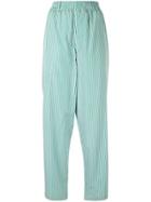 Hermès Vintage Striped Straight-leg Trousers - Green