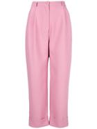 Hebe Studio Cropped Tailored Trousers - Pink & Purple
