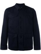Officine Generale Twill Field Jacket, Men's, Size: Small, Blue, Cotton