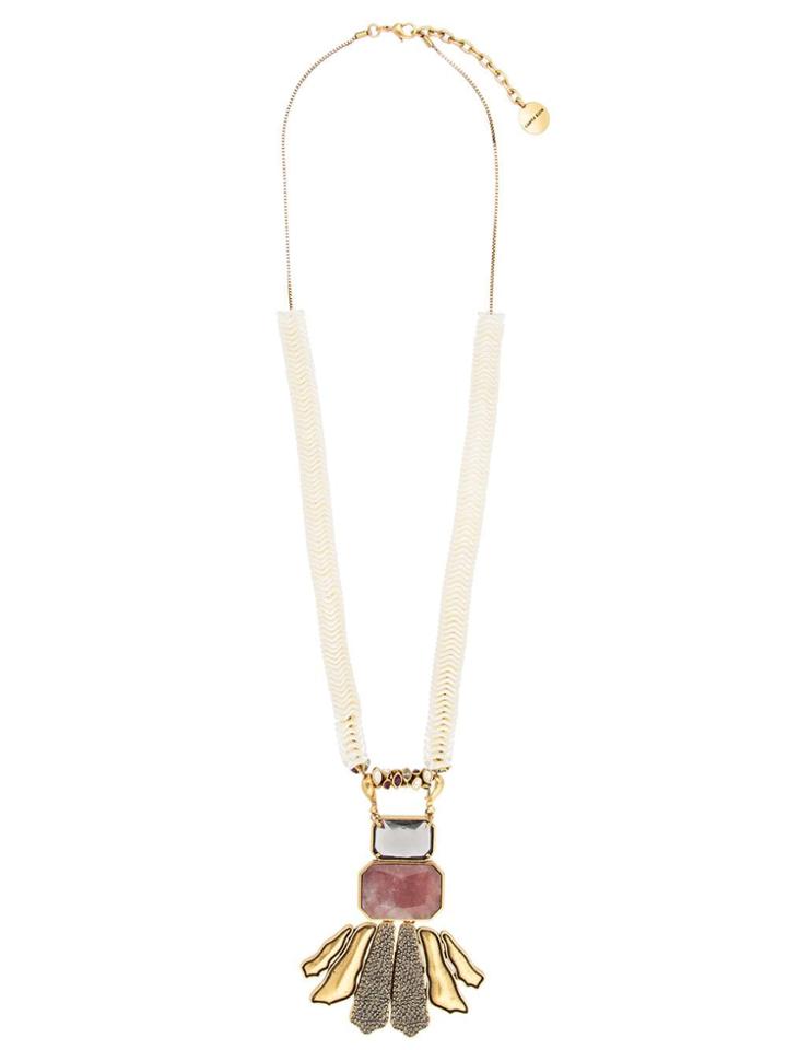Camila Klein Embellished Long Necklace - White