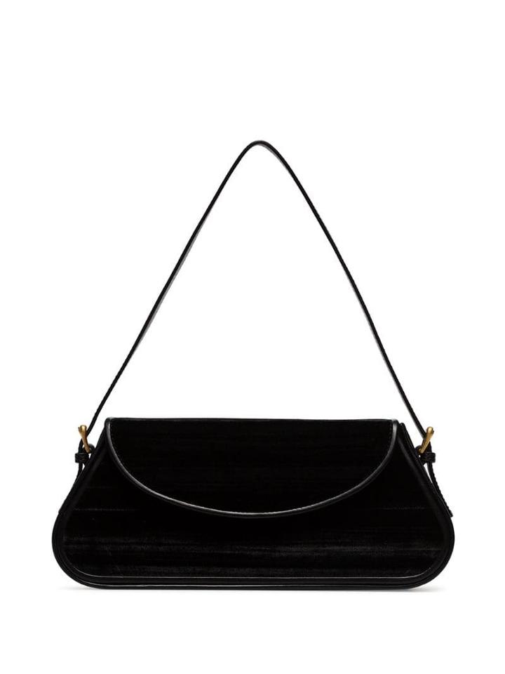 By Far Uma Velvet Shoulder Bag - Black