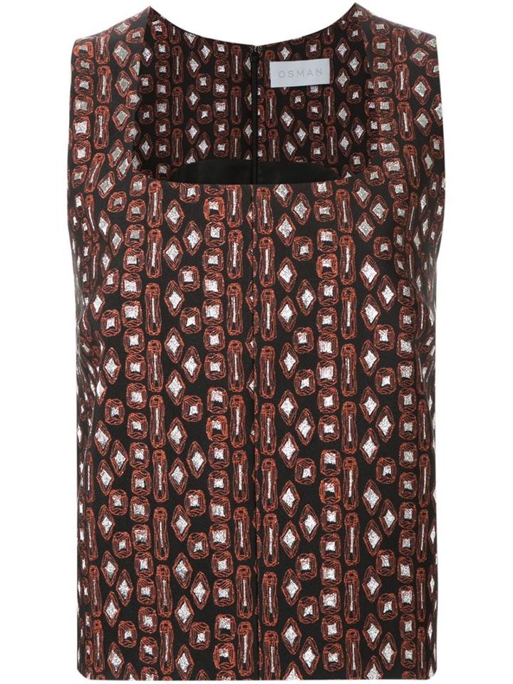 Osman Square Neck Jacquard Top