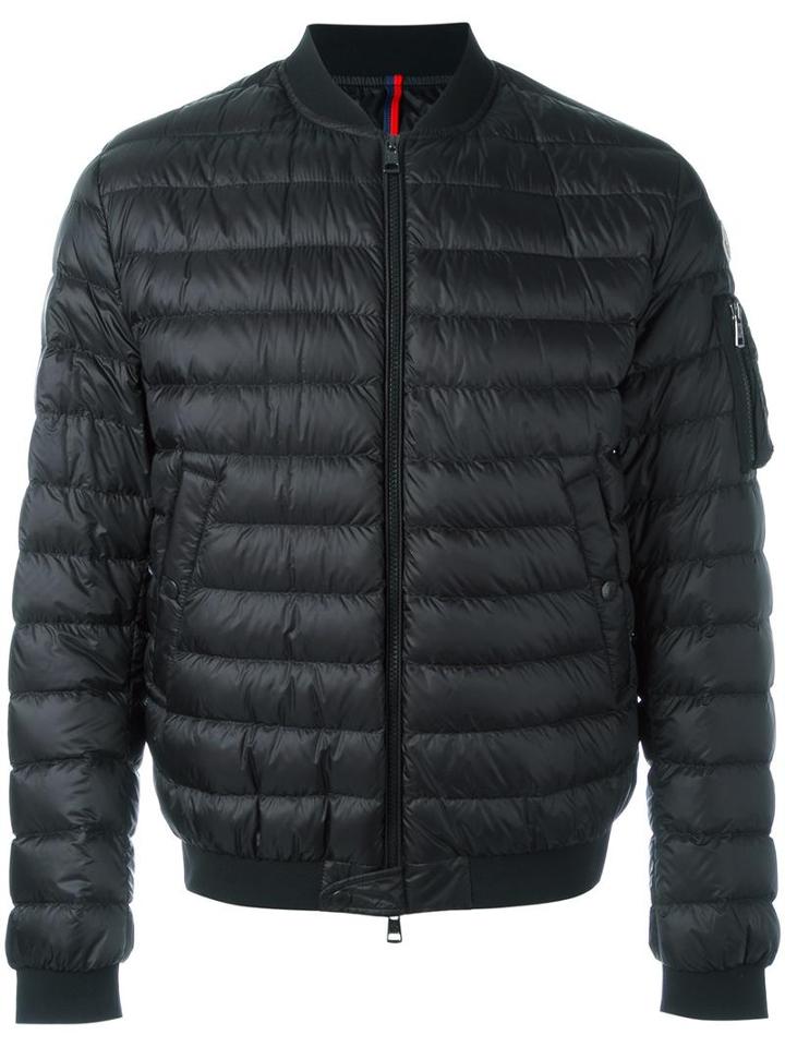 Moncler Padded Bomber Jacket, Men's, Size: Large, Black, Polyamide/feather Down