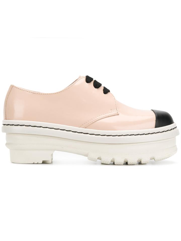Marni Flatform Oxford Shoes - Pink & Purple