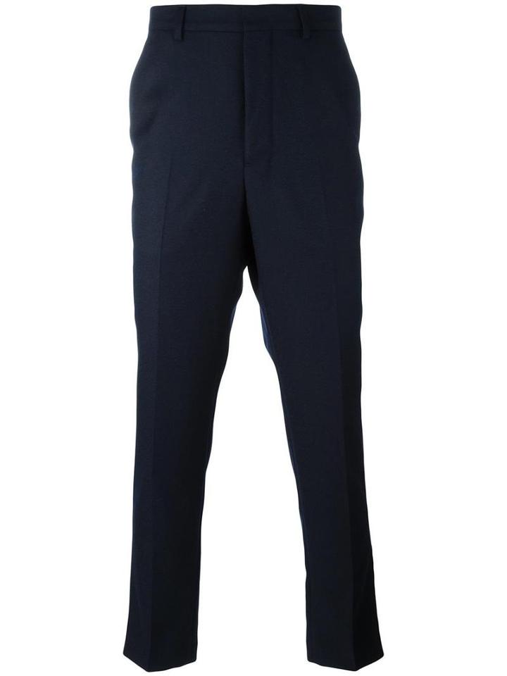 Ami Alexandre Mattiussi Carrot Fit Trousers, Men's, Size: 36, Blue, Wool