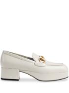 Gucci Leather Platform Loafer With Horsebit - White