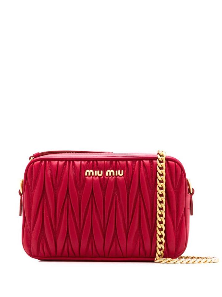 Miu Miu Matelassé Camera Bag - Red