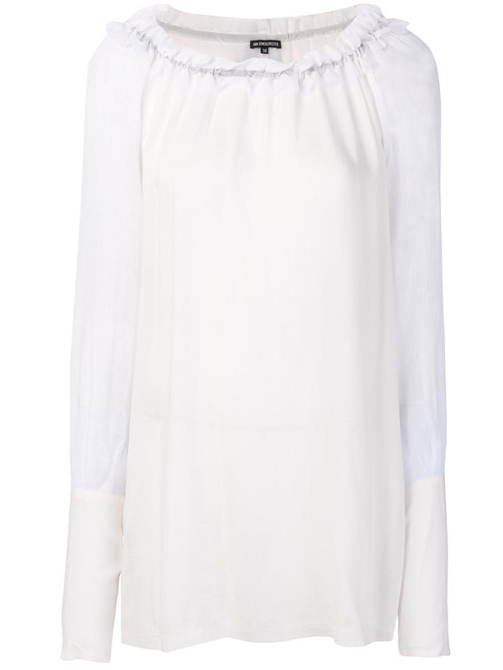 Ann Demeulemeester Long Gathered Blouse - White