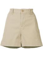 Vince - Short Chino Shorts - Women - Cotton/spandex/elastane - 10, Nude/neutrals, Cotton/spandex/elastane