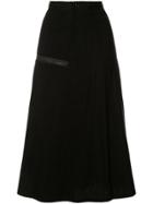 Y's Zip Detail A-line Skirt - Black