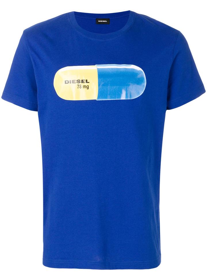 Diesel Pill Print T-shirt - Blue