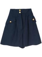 Chanel Vintage Crown Cc Button Culotte Shorts - Blue